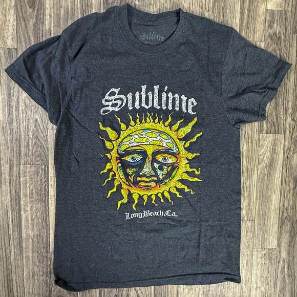 Sublime Long Beach CA Sun Graphic Band Tee Vintage Style - Picture 1 of 5
